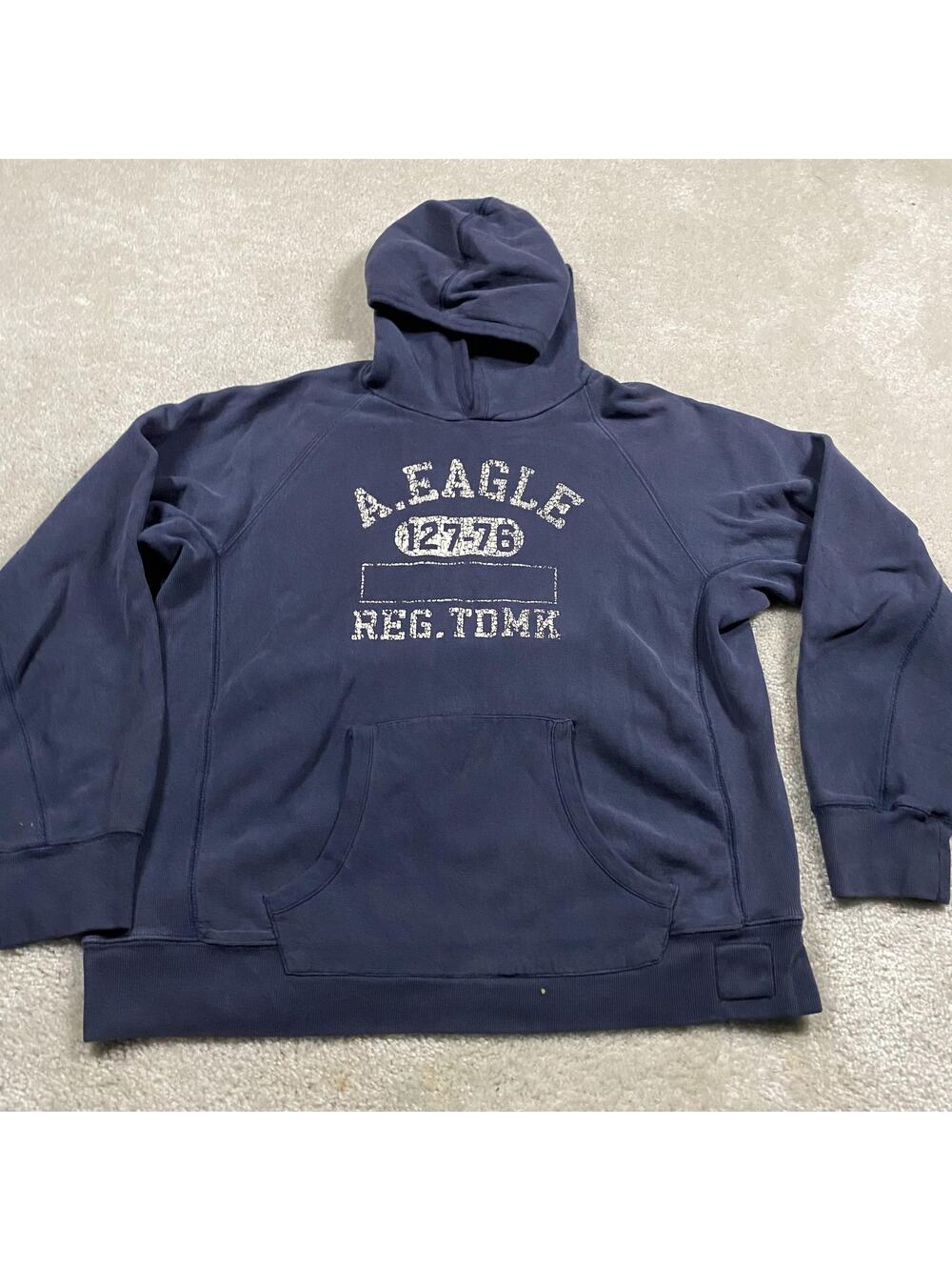 VTG‎ Y2K American Eagle Outfitters Hoodie Mens XL Blue Pullover Heritage Retro